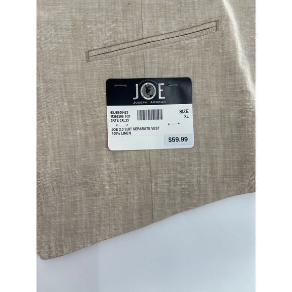 JOE Joseph Abboud Slim Fit Linen Suit Vest Pants Set Size XL/36U - Picture 5 of 11